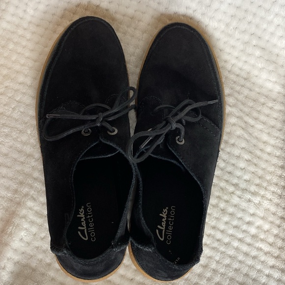 Clarks Collection Black Suede Leather Shoes - Picture 3 of 9